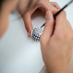 Miyu Kurihara working in her studio on collaborative work done with Yuta Segawa, London 2019